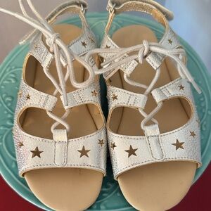 Gymboree girls goldfish/Silver Star cutout Sandals, sz 13 little girl, LN!